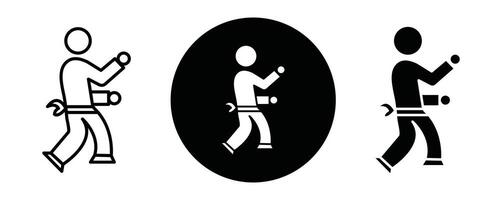 Karate fighter outline icon collection or set. Karate fighter Thin line art vector