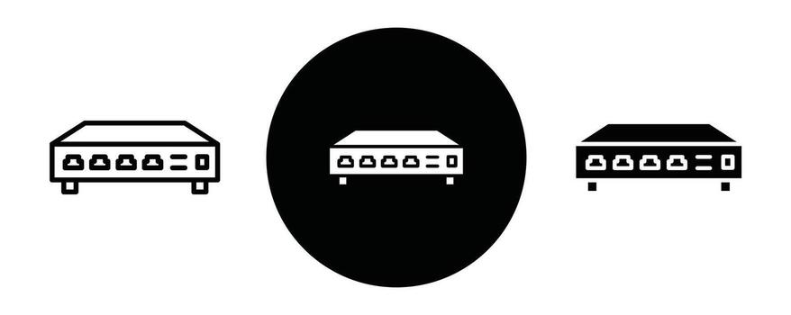 Network switch outline icon collection or set. Network switch Thin line art vector