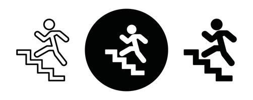 Man climbing outline icon collection or set. Man climbing Thin line art vector