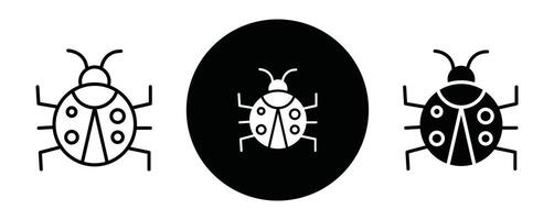 Ladybug outline icon collection or set. Ladybug Thin line art vector