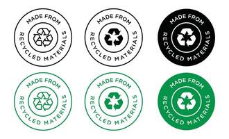 Made from recycled materials icon line art vector