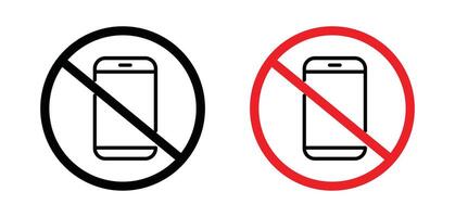 No phone outline icon collection or set. No phone Thin line art vector