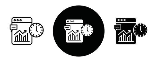 Long term planning outline icon collection or set. Long term planning Thin line art vector