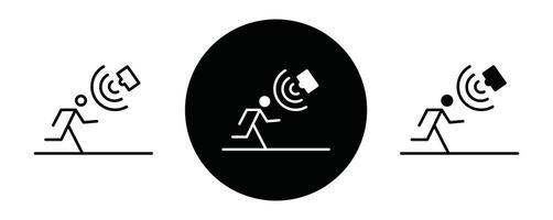 Motion sensor icon line art vector