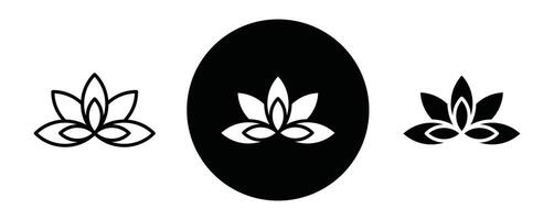 lotus outline icon collection or set. Lotus Thin line art vector