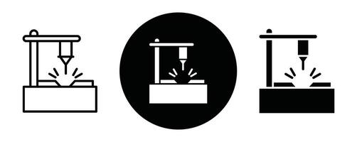 Laser machine outline icon collection or set. Laser machine Thin line art vector