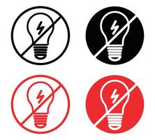 Light off outline icon collection or set. Light off Thin line art vector