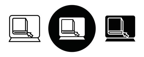 Online library outline icon collection or set. Online library Thin line art vector