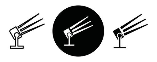Searchlight outline icon collection or set. Searchlight Thin line art vector