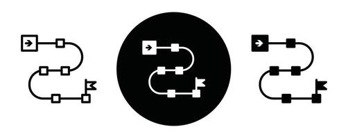 Roadmap outline icon collection or set. Roadmap Thin line art vector