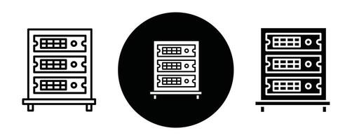 Server rack outline icon collection or set. Server rack Thin line art vector