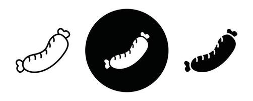 Sausage outline icon collection or set. Sausage Thin line art vector