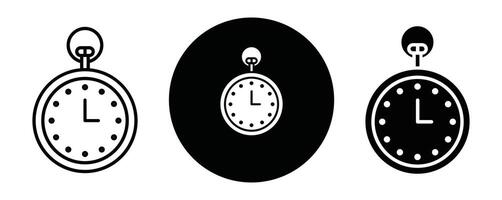 Pocket watch outline icon collection or set. Pocket watch Thin line art vector