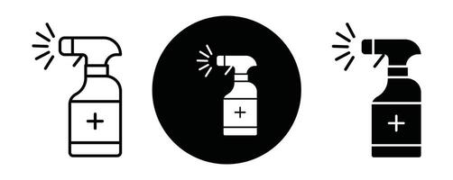 Sanitizing spray bottle outline icon collection or set. Sanitizing spray bottle Thin line art vector