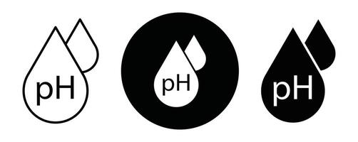 PH value outline icon collection or set. PH value Thin line art vector