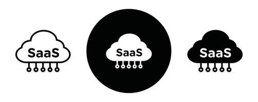 SaaS outline icon collection or set. SaaS Thin line art vector