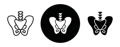 Pelvic area outline icon collection or set. Pelvic area Thin line art vector