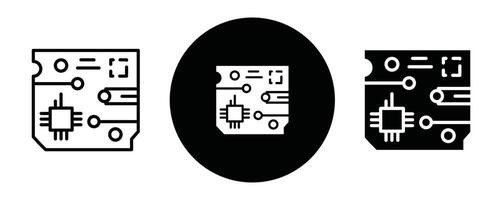 PCB outline icon collection or set. PCB Thin line art vector