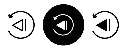 Playback outline icon collection or set. Playback Thin line art vector