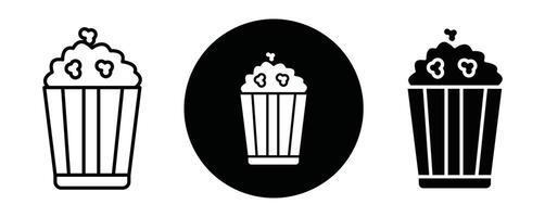 Popcorn outline icon collection or set. Popcorn Thin line art vector