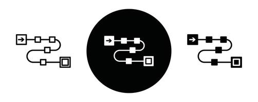 project development road mapping outline icon collection or set. road mappingThin line art vector