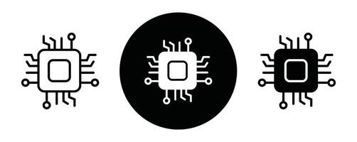 Processor outline icon collection or set. Processor Thin line art vector