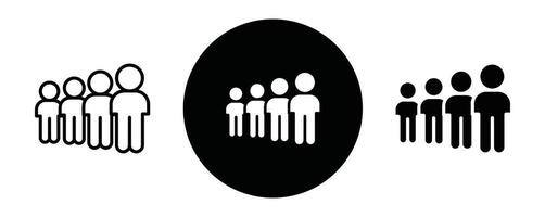 Queue outline icon collection or set. Queue Thin line art vector