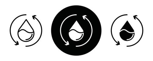 Recycle water outline icon collection or set. Recycle water Thin line art vector