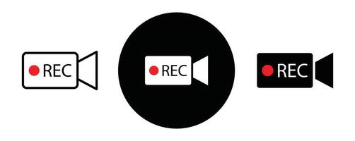 Recording outline icon collection or set. Recording Thin line art vector