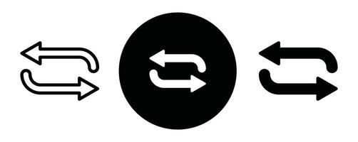 Repeat outline icon collection or set. Repeat Thin line art vector