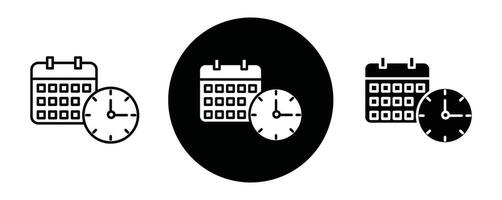 Schedule outline icon collection or set. Schedule Thin line art vector
