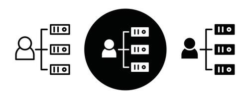 Shared hosting outline icon collection or set. Shared hosting Thin line art vector
