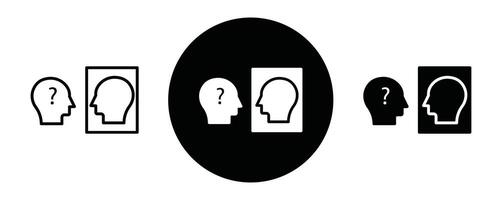 Self awareness outline icon collection or set. Self awareness Thin line art vector