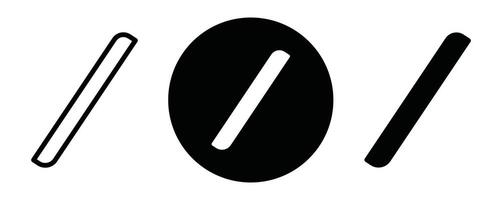 Slash outline icon collection or set. Slash Thin line art vector