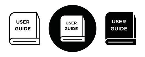 User guide book outline icon collection or set. User guide book Thin line art vector