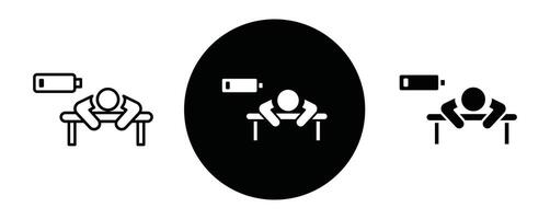 Tired person outline icon collection or set. Tired person Thin line art vector