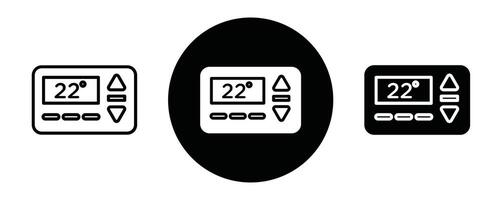 Thermostat outline icon collection or set. Thermostat Thin line art vector