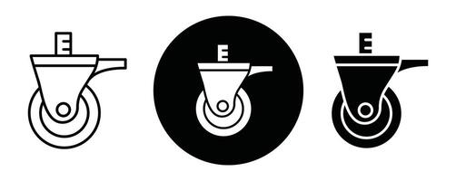 Swivel caster outline icon collection or set. Swivel caster Thin line art vector