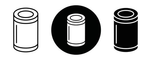 Tin can outline icon collection or set. Tin can Thin line art vector