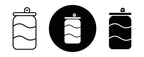 Soda can outline icon collection or set. Soda can Thin line art vector