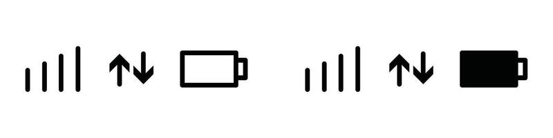 Status bar outline icon collection or set. Status bar Thin line art vector