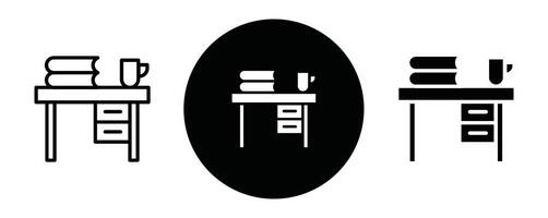 Study table outline icon collection or set. Study table Thin line art vector