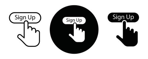 Signup outline icon collection or set. Signup Thin line art vector