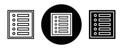 Table of contents outline icon collection or set. Table of contents Thin line art vector