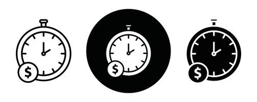Time is money outline icon collection or set. Time is money Thin line art vector
