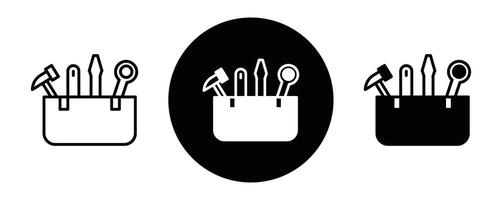 Tools box outline icon collection or set. Tools box Thin line art vector