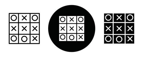 Tic tac toe outline icon collection or set. Tic tac toe Thin line art vector
