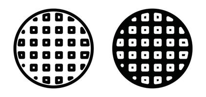 Waffle outline icon collection or set. Waffle Thin line art vector