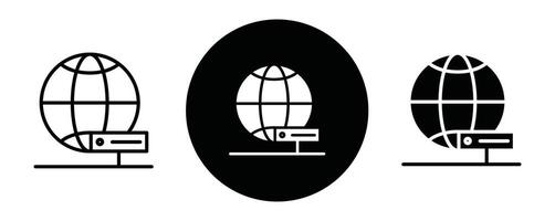 Web server outline icon collection or set. Web server Thin line art vector
