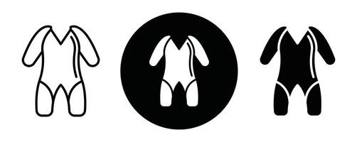 Wetsuit outline icon collection or set. Wetsuit Thin line art vector